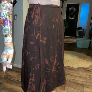 Brown Tie-Dye Women's Skirt